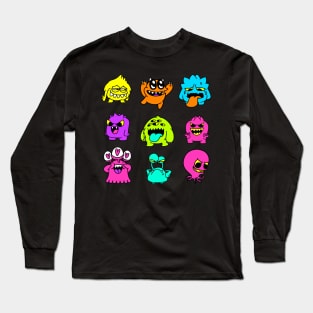 Cute Alien Monster Emoji Long Sleeve T-Shirt